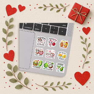 Playful Pastel Food Pun Couple Art