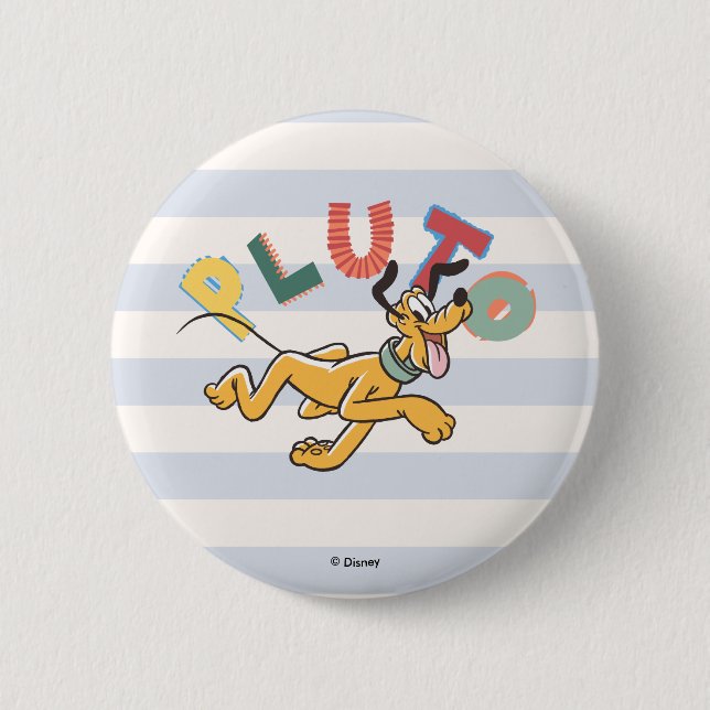 Playful Pastel Pluto 2 Inch Round Button (Front)