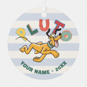 Playful Pastel Pluto Metal Ornament