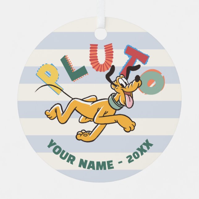 Playful Pastel Pluto Metal Ornament (Front)