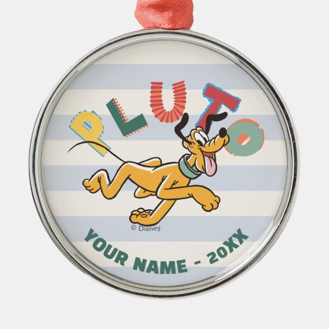 Playful Pastel Pluto Metal Ornament (Front)