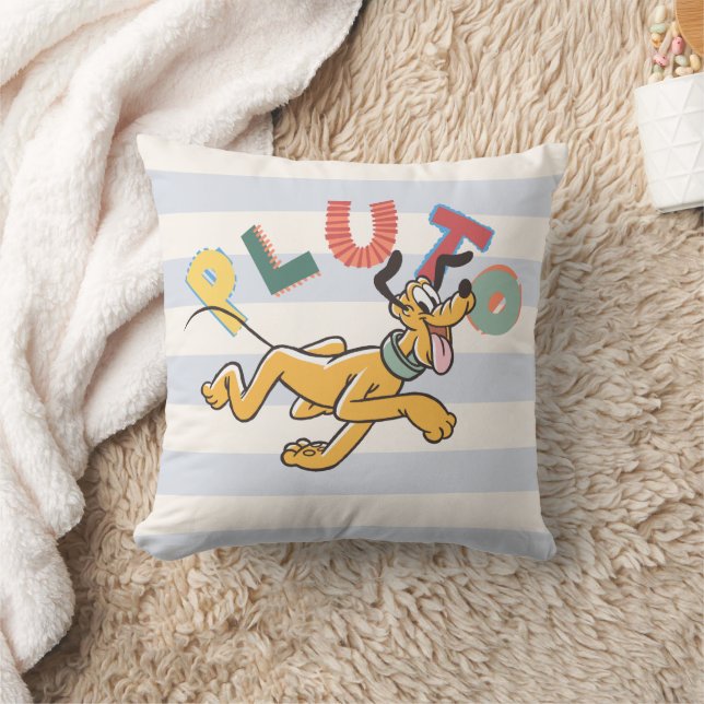 Playful Pastel Pluto Throw Pillow (Blanket)