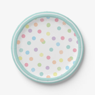 Playful Pastel Polka Dot  Paper Plate