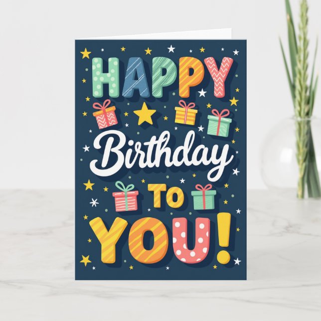 Playful Pattern Birthday Card (Front)