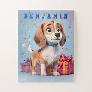 Playful Paws Beagle Puppy Colourful Gifts Galore Jigsaw Puzzle