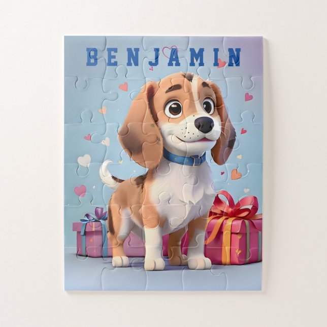Playful Paws Beagle Puppy Colourful Gifts Galore Jigsaw Puzzle (Vertical)