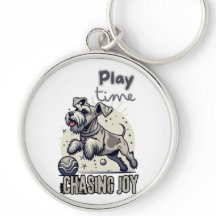 Playful Paws: Light Grey Dog's Joyful Chase