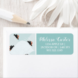 Playful Penguins Sliding on Snow Pattern