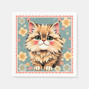 Playful Persian Cat  Napkin