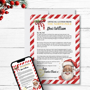 Playful Personalized Nice Kid Letter To Santa Fun  Holiday Card