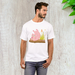 Playful Pig in Mud Funny Farm Animal T-Shirt