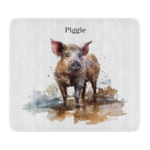 Playful Piglet, custom Cutting Board