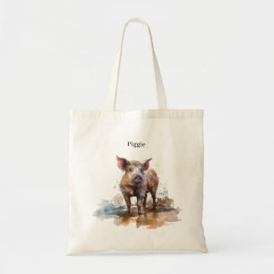 Playful Piglet, custom Tote Bag