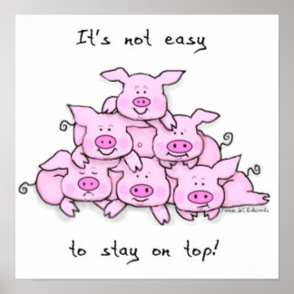 Playful Pigs Pyramid Poster