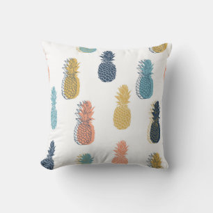 Playful Pineapple Pattern Throw Pillow