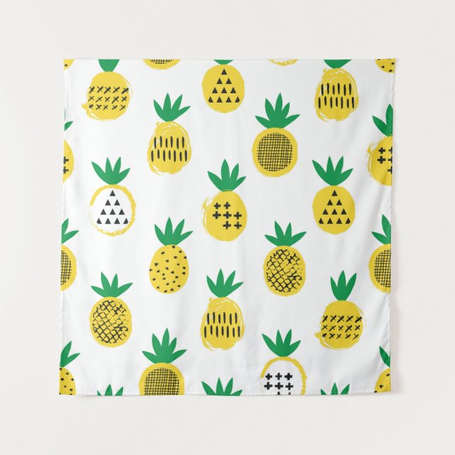 Playful Pineapples: Kid-Friendly Vintage Tapestry (Front)