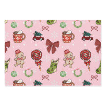 Playful Pink Christmas Wrapping Paper