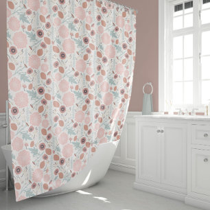 Playful Pink Cream Blue Repeat Floral Print
