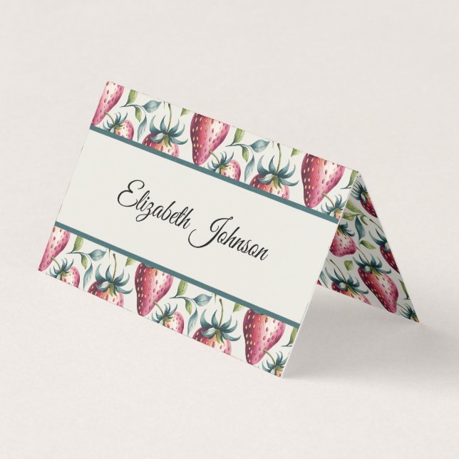 Playful Pink Strawberry Summer Fruity Name  (Front)