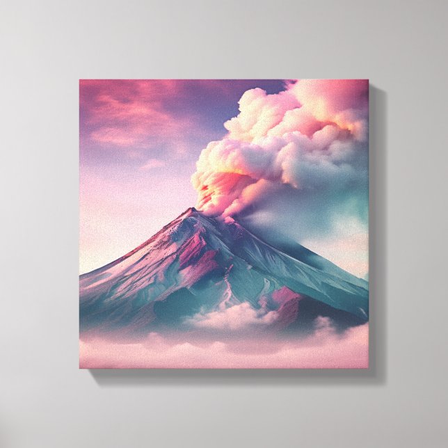  Playful Pink Volcano Eruption Canvas Print (Front)