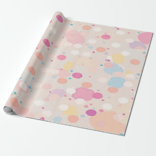 Playful Pink, Yellow, Orange, and White Paint Blot Wrapping Paper