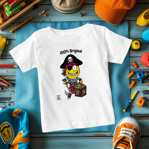 Playful Pirate Emoji – Full-Body Character Design Baby Bodysuit