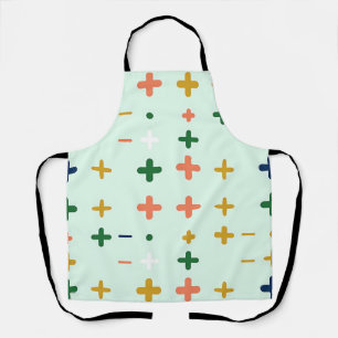 Playful Plus Signs Geometric Retro Pattern Apron