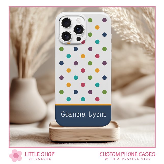 Playful Polka Dots Monogram Case-Mate iPhone Case (Creator Uploaded)