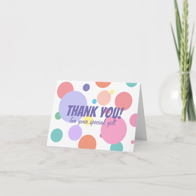 Playful Polka Dots Thank You Card (Front)