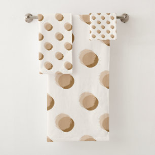Playful Polka Dots Warm Neutral Bath Towel Set