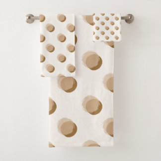Playful Polka Dots Warm Neutral Bath Towel Set