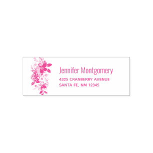  Playful Pretty Pink Flower Bouquet Self-inking Stamp
