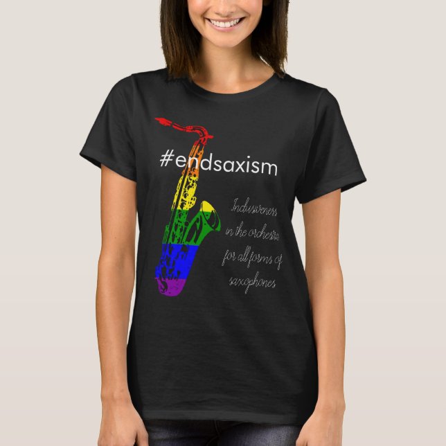 Playful pro- saxophone design sax-pride T-Shirt (Front)