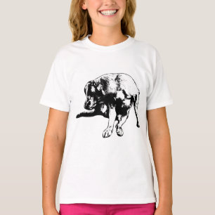 Playful Pup in Bold Ink Strokes T-Shirt