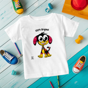 Playful Puppy Cartoon – Fun and Customizable Baby T-Shirt