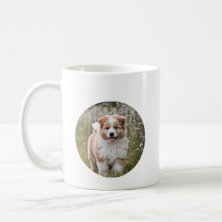 Playful Puppy in a Flower Field Coffee Mug