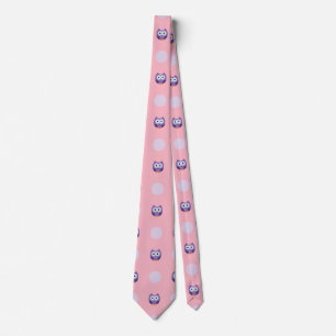 Playful Purple Owls Tie