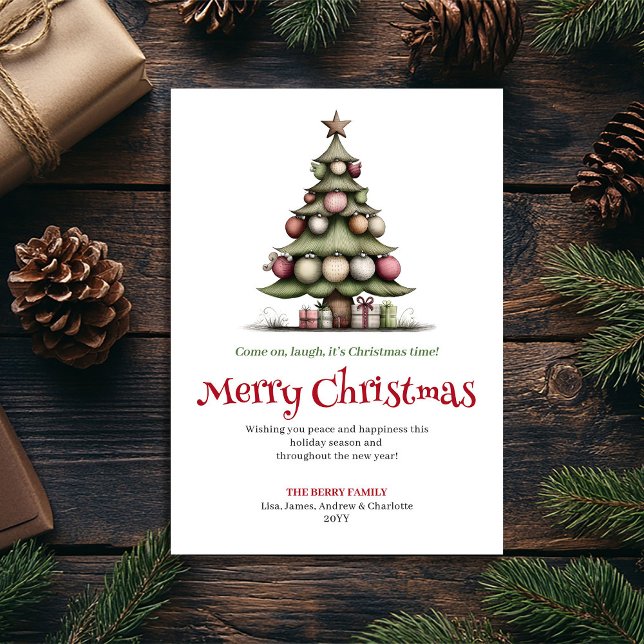 Playful quirky Christmas tree greeting card (Playful quirky Christmas tree greeting card

)