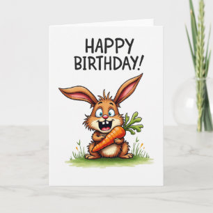 Playful Rabbit Birthday Card