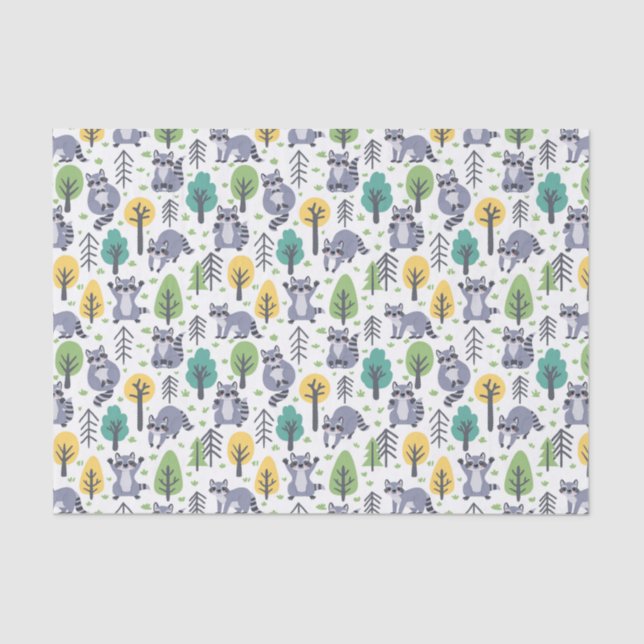 Playful Raccoon Tissue Paper (Front)