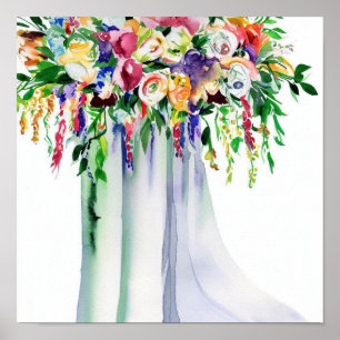  Playful Rainbow, Bridal Cascading Bouquet 2, Poster
