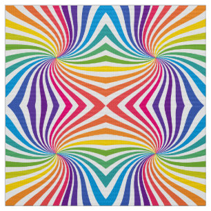 Playful Rainbow Linnear Geometric Pattern Fabric