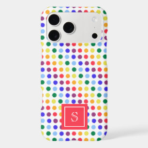 Playful Rainbow Polka Dots Personalized Monogram