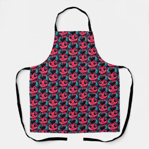 Playful Red Devil - Cartoon, Character, Red, Kawai Apron