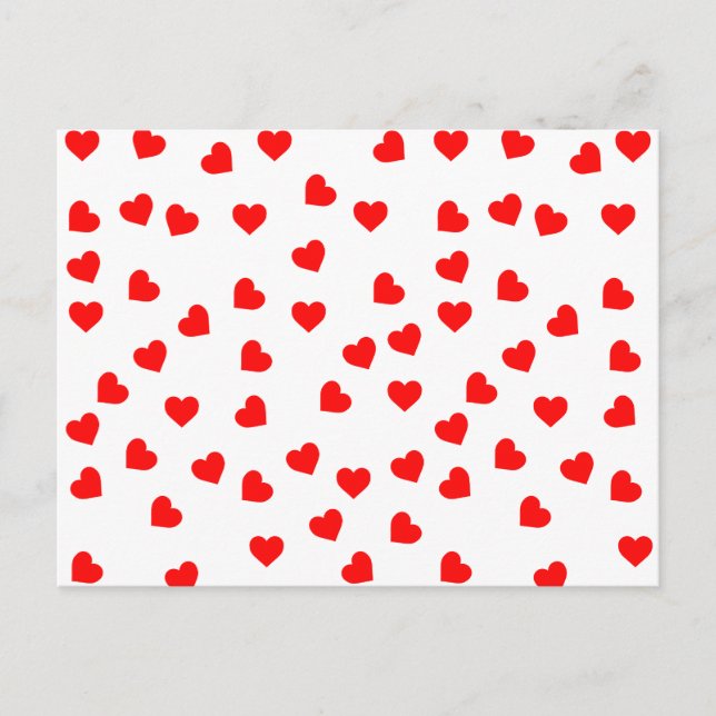 Playful Red Hearts  Holiday Postcard (Front)