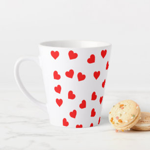 Playful Red Hearts  Latte Mug