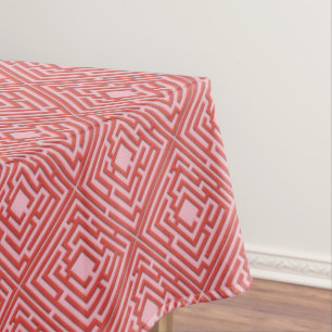 Playful Red Labyrinth on any Colour Tablecloth
