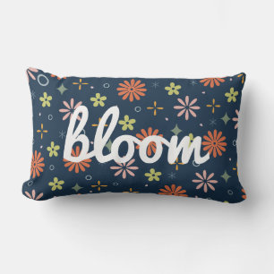 Playful Retro Bloom Lumbar Pillow