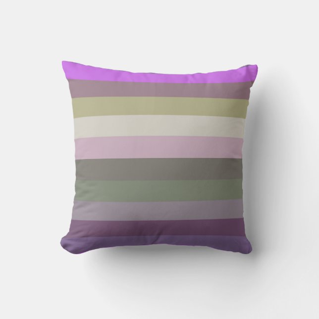 Playful Retro Pop Stripe Pattern Throw Pillow (Front)