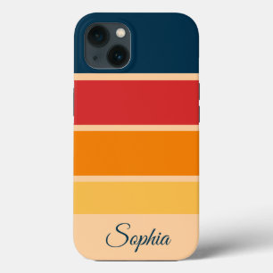 Playful Retro Rainbow Stripes for Custom Product iPhone 13 Case